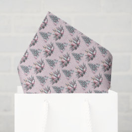 Papel De Seda Árvore de Natal Rosa e Vela