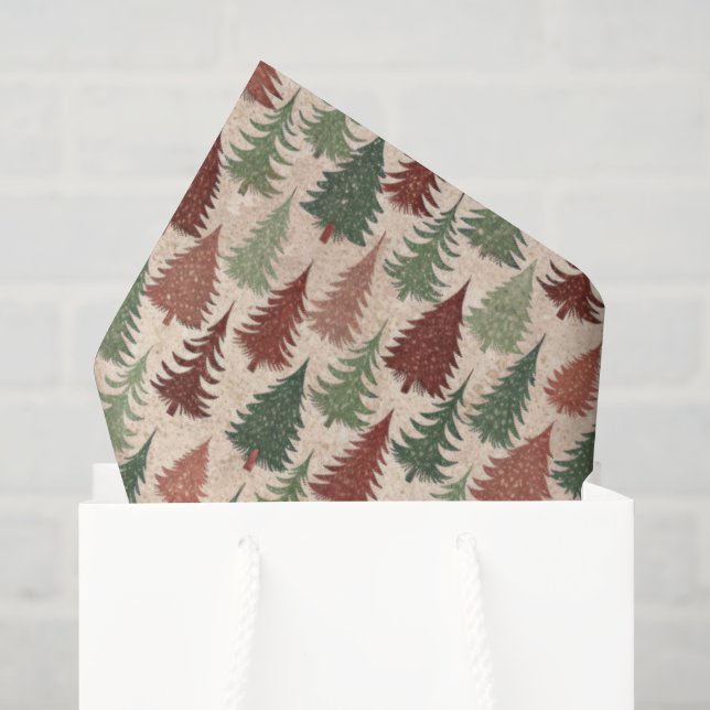 Papel De Seda Árvore de Natal Rústica (Sacola de presentes)