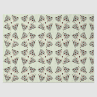 Papel De Seda Árvore de Natal simples com Poinsettia verde claro