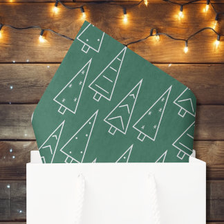 Papel De Seda Árvore de Natal Verde Moderna