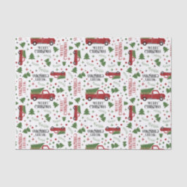 Papel De Seda Árvore de Natal Vintage Red Truck