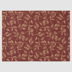 Papel De Seda Árvore de Natal Vitoriana Moderna Dourado Burgundy