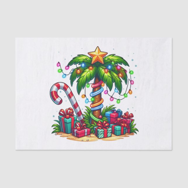 Papel De Seda Árvore de Palma de Natal tropical (Frente )