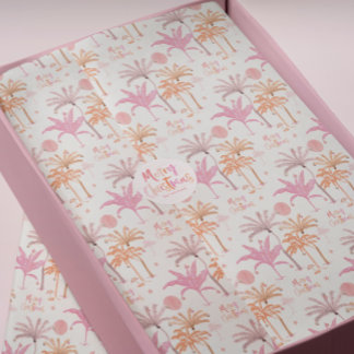 Papel De Seda Árvore de Palmeira Tropical Feliz Natal
