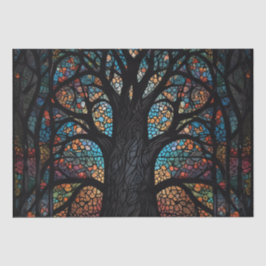 Papel De Seda Árvore de Vidro Arte Mosaica Contida