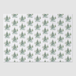 Papel De Seda Árvore Festiva de Natal Que Neve