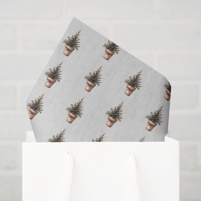 Papel De Seda Árvore pinecone de Natal costume de feriado (Sacola de presentes)