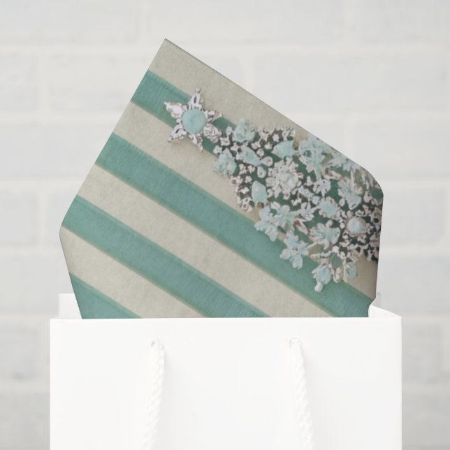 Papel De Seda Árvores de Cristal Listradas Seaoam (Sacola de presentes)