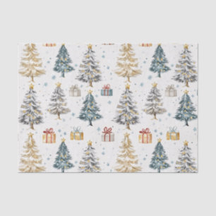 Papel De Seda Árvores de natais vintages Elegante