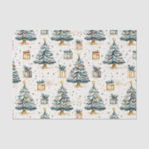 Papel De Seda Árvores de Natais vintages Elegantes