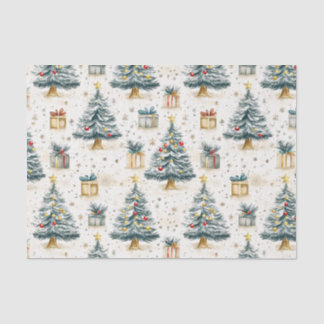 Papel De Seda Árvores de Natais vintages Elegantes