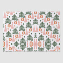 Árvores de Natal Boho Verde Rosa Laranja Rústicas