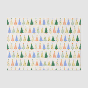 Papel De Seda Árvores de Natal Bonitas Vermelhas Verdes Boho