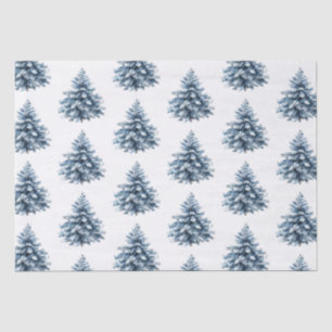Papel De Seda Árvores de Natal brancas azuis