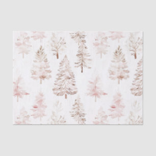 Papel De Seda Árvores de Natal Cor-de-Rosa Esbranquiçada
