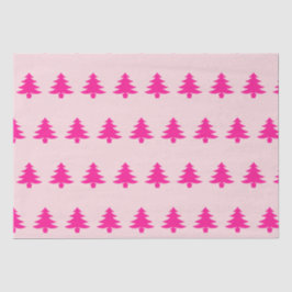Papel De Seda Árvores de Natal cor-de-rosa-fundo-branco-claro