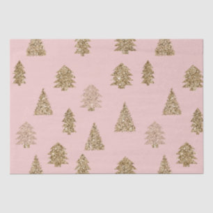 Papel De Seda Árvores de Natal de Glama Dourada Rosa-Rosa-Blush