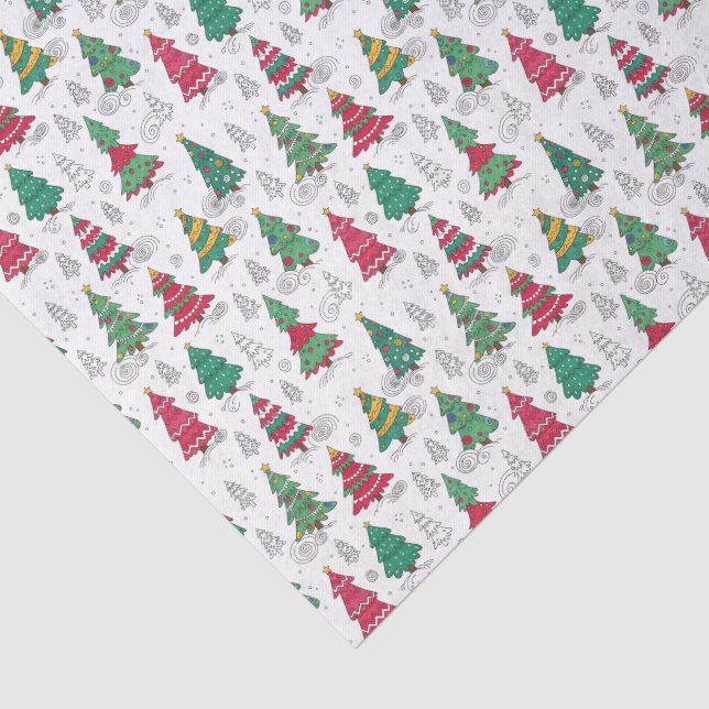 Papel De Seda Árvores de Natal Decoradas com Desenhos Excêntrico (Detalhes)