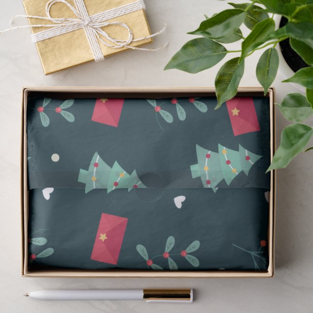 Papel De Seda Árvores de Natal Deep Green Presente Perfeito (Presente)