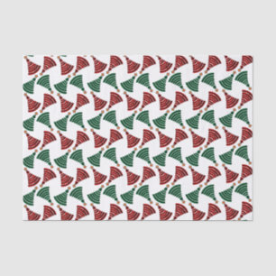 Papel De Seda Árvores de Natal do Scribble do vermelho e do