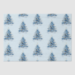Papel De Seda Árvores de Natal Douradas do céu