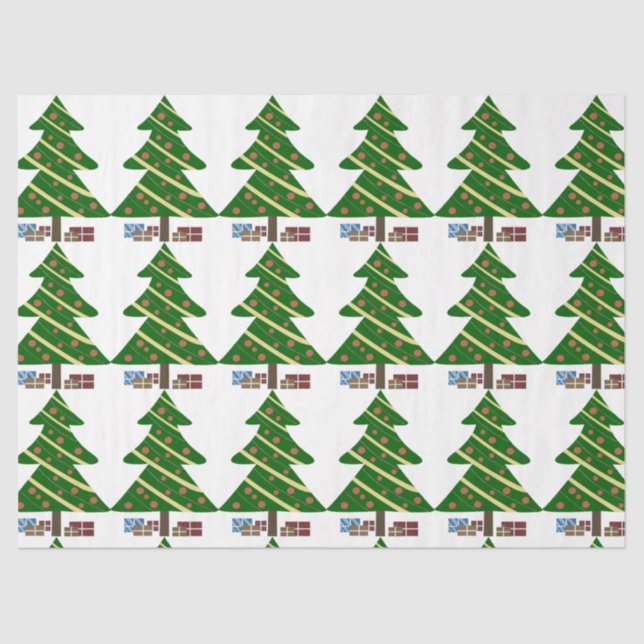 Papel De Seda Árvores de Natal e presentes (Frente )