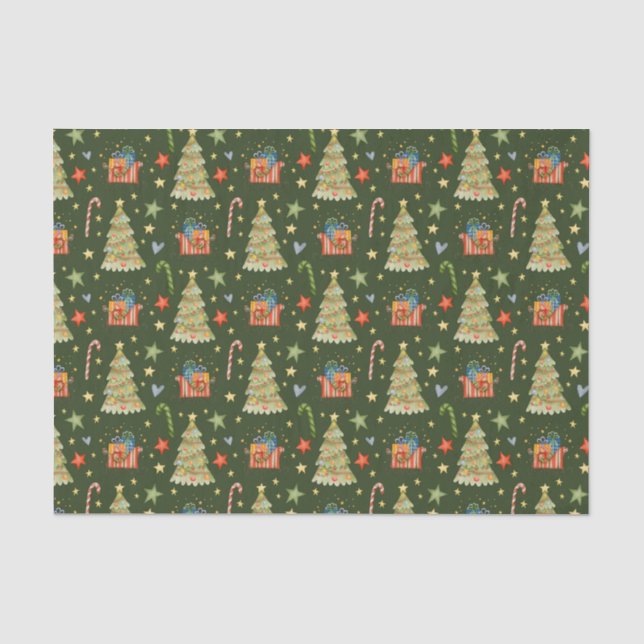 Papel De Seda Árvores de Natal Festivas, Presentes e Decorações (Frente )