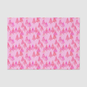 Papel De Seda Árvores de Natal modernas da flor - rosa pastel