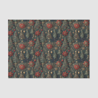 Papel De Seda Árvores de Natal, poinsetos, flocos de neve, estre