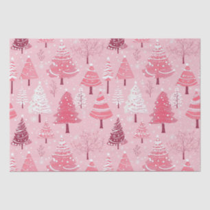 Papel De Seda Árvores de Natal retrógradas, cor-de-rosa, cor-de-