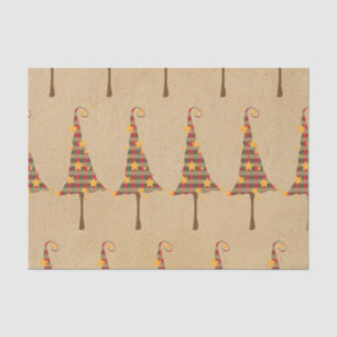 Papel De Seda Árvores de Natal rústicas Pattern.png