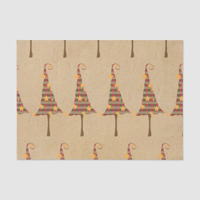 Papel De Seda Árvores de Natal rústicas Pattern.png (Frente )