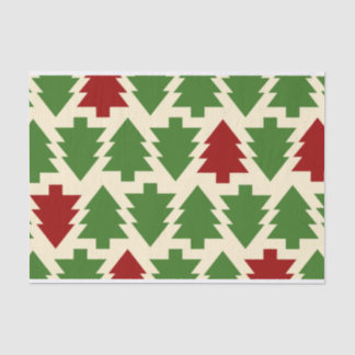 Papel De Seda Árvores de Natal Verdes e Vermelhas