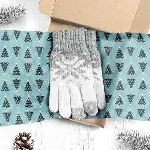 Papel De Seda Árvores de Natal Verdes em Redemoinho Azul