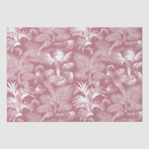 Papel De Seda Árvores de Palma Tropicais Modernas Rosa Branco Do