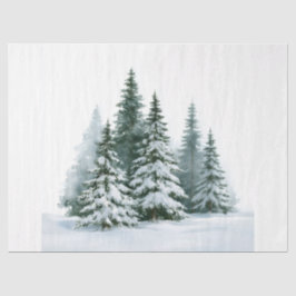 Papel De Seda Árvores de Pinheiro no Inverno