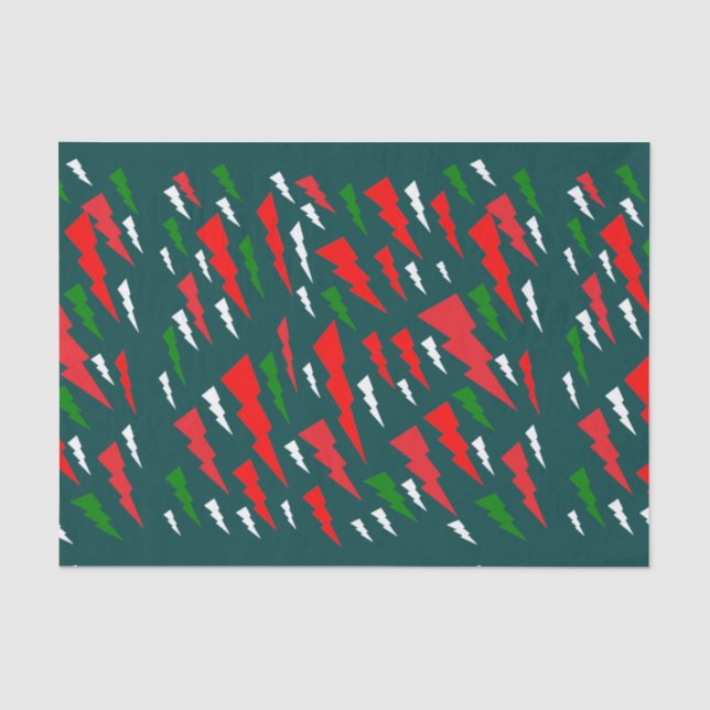 PAPEL DE SEDA ÁRVORES DESIGN VERDE VERMELHO-BRANCAS-ABSTRATO DE- (Frente )
