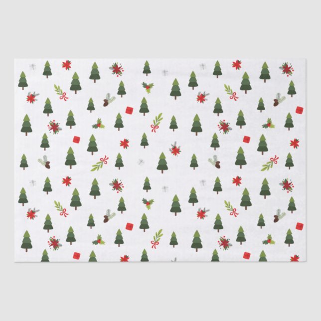 Papel De Seda Árvores e Arcos de Natal (Frente )