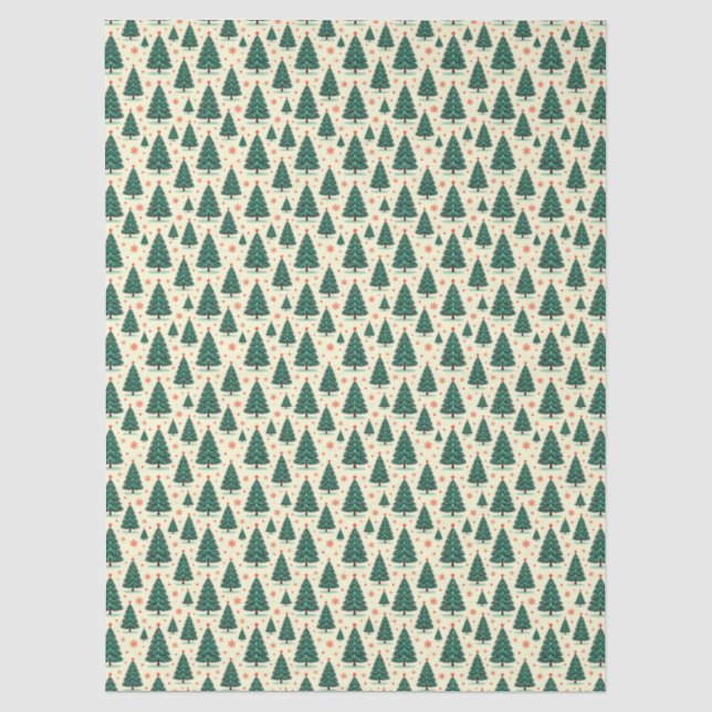 Papel De Seda Árvores e Flocos de Neve (Frente )