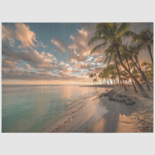 Papel De Seda Árvores Tropicais de Palmeiras de Praia do Paraíso