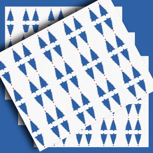 Papel De Seda Árvores vermelhas festivas, brancas e azuis (Criador carregado)