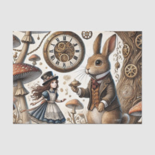 Papel De Seda As aventuras de Alice no País das Maravilhas Coelh