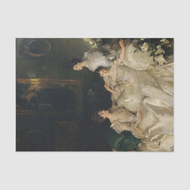 Papel De Seda As Irmãs Wyndham de John Singer Sargent (Frente )