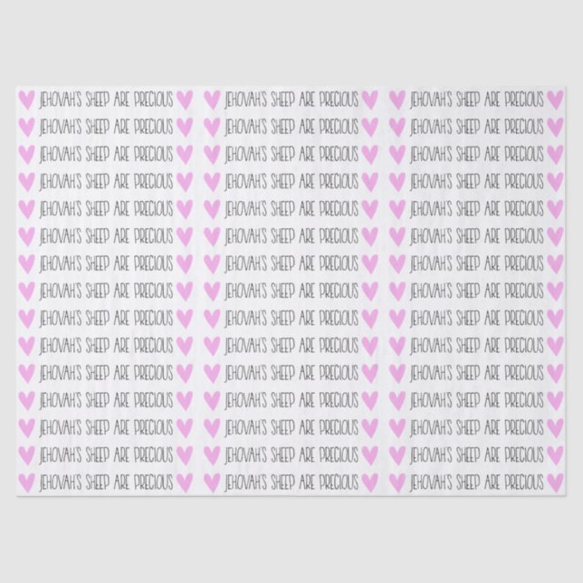 Papel De Seda "As ovelhas de Jeová são Preciosos" (Frente )