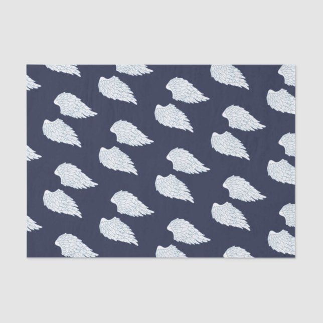 Papel De Seda Asas brancas bonito & marinho do anjo (Frente )