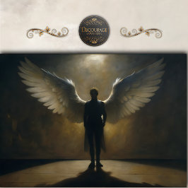 Papel De Seda Asas de Anjo Luz Sombra Decoupagem