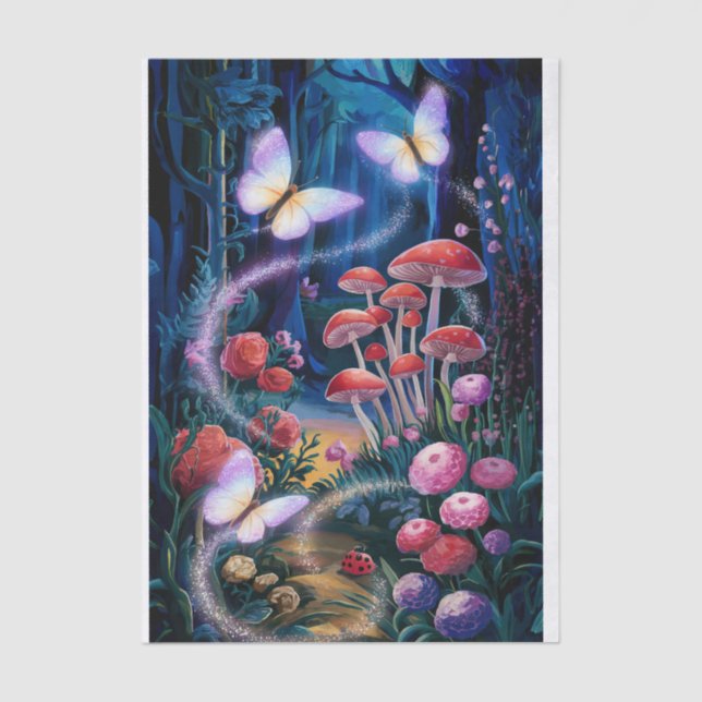 Papel De Seda Asas de Escuta, Borboletas Encantadas (Frente )