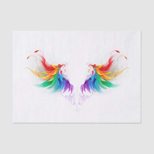 Papel De Seda Asas Fluffy Rainbow (Frente )