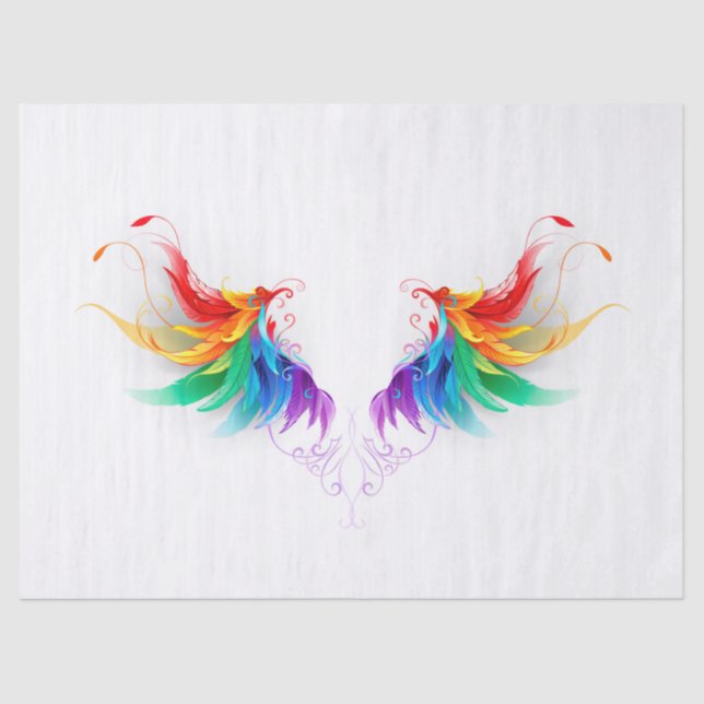 Papel De Seda Asas Fluffy Rainbow (Frente )