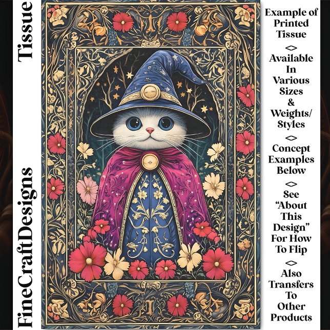 Papel De Seda Assistente de Fantasia Mística Bonita Cat DA6 Deco (Criador carregado)